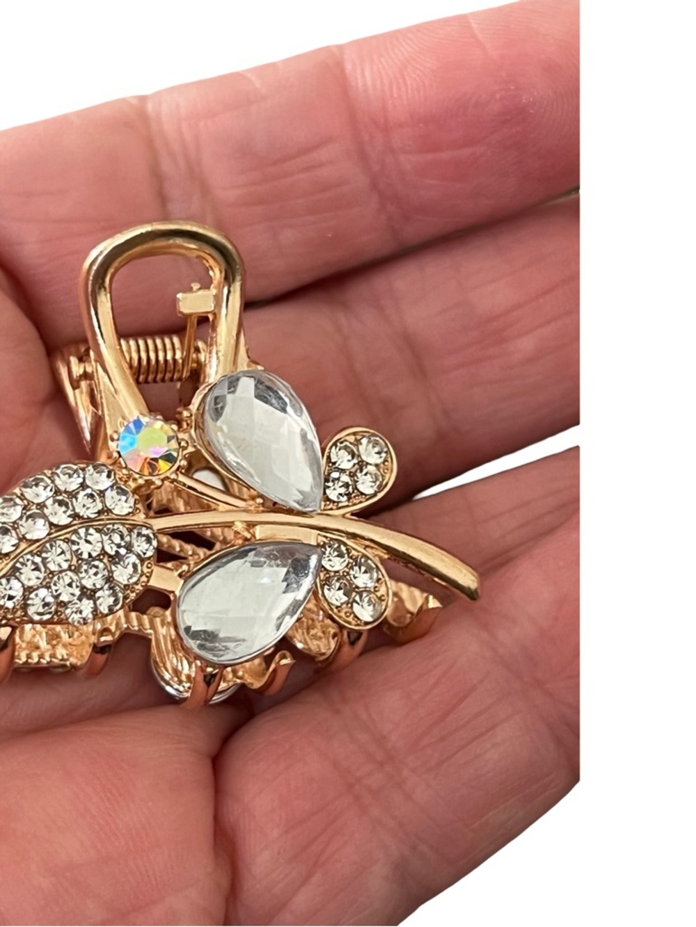 Gold Crystal Flower Hair Clip - Elegant Women’s Jewelry FINAL PRICE DROP - Picture 4 of 5